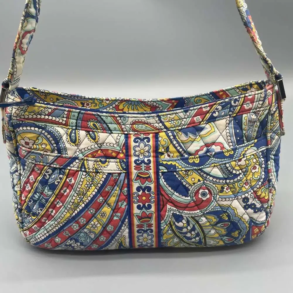 Vera Bradley Shoulder Bag Womens Multicolor Marina Paisley Floral Purse Clean
